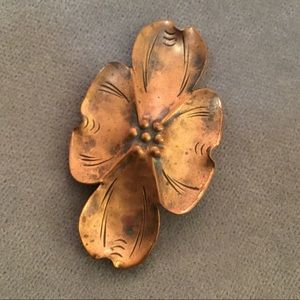 Copper plated dogwood flower pin